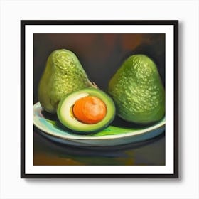 Avocados On A Plate Art Print