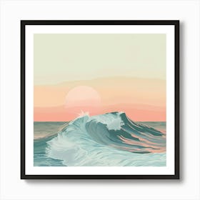 Crashing Waves Illustration Art Print