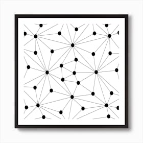 Black And White Network Pattern Art Print