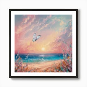 Butterfly At Sunset 12 Art Print