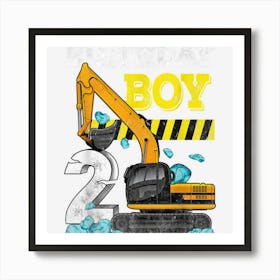 2nd Birthday Boy Funny 2020 Year Old Gifts Construction Art Print