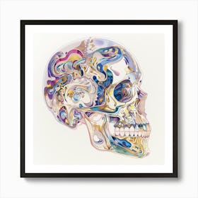 Skull With Swirls Art Print