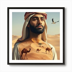 Arabic Man In The Desert Art Print