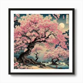 Cherry Blossom Trees In Full Bloom (10) Art Print