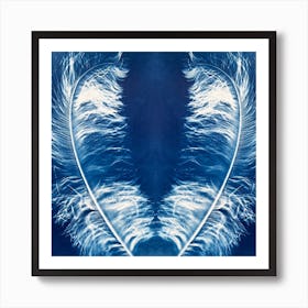 Blue Cyanotype Angel Wings Print  Art Print