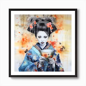 Alcohol Ink Geisha 2 Art Print