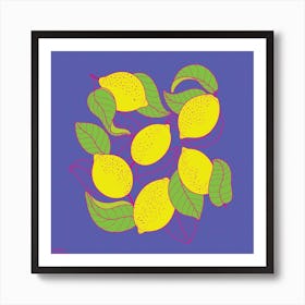 Juicy Lemons Square Art Print