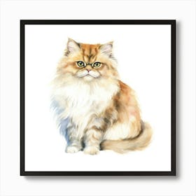 British Longhair Persian Cat Portrait Art Print