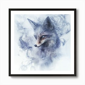 Fox In Smoke Art Print