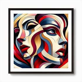 Abstract Women'S Faces Art Print