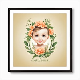 Portrait Of A Baby Girl Art Print