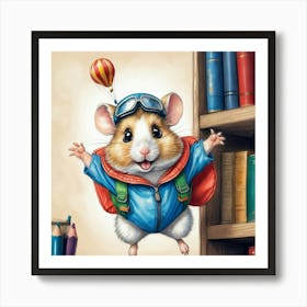 Flying Hamster Art Print