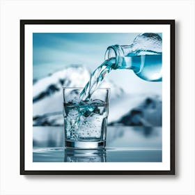 Water Pouring Into A Glass Art Print