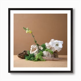 Moss And Flowers Art Print