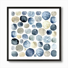 Blue Watercolor Circles 7 Art Print