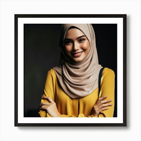 Muslim Woman Smiling Art Print