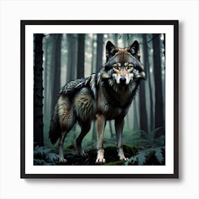 Wolf In The Forest 58 Art Print