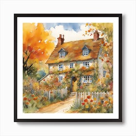 Cottage In The Country Art Print