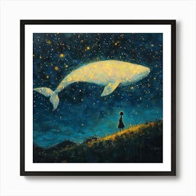 Whale In The Starry Night Sky 7 Art Print