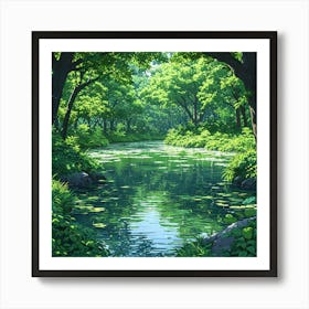 River In The Forest Art Print