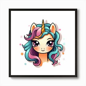 Unicorn With Rainbow Mane 11 Art Print