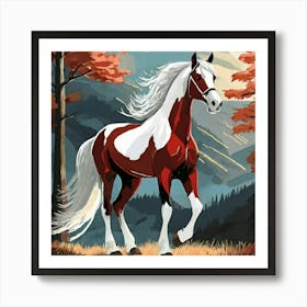 Horse In The Forest Art Print