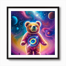 Teddy Bear In Space 1 Art Print