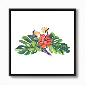 Tropical Bouquet Square Art Print