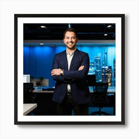 Man Standing In Office Art Print