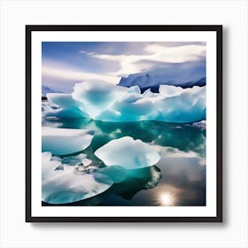 Icebergs In The Water 4 Art Print