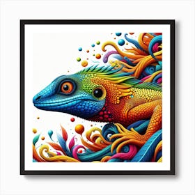 Rainbow Lizard 1/4 (scales gecko colourful cute pet dragon tropical exotic) Art Print