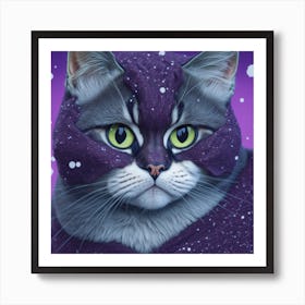 Cat In Purple Costume Art Print