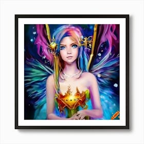 Craiyon 173342 An Anime Fairy Holding A Golden Crown Art Print