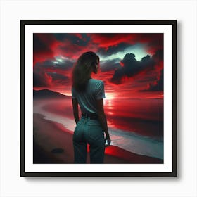 Red Sky At Sunset Art Print