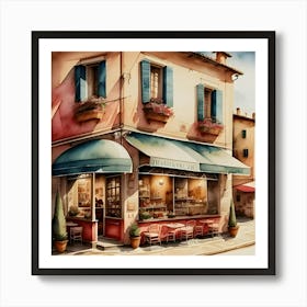 Coffee Shop In France Art Print