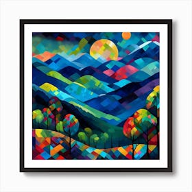 Great Smoky Mountains National Park, Kandinsky painting style Art Print