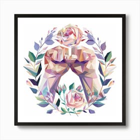 Abstract Floral Fists Women Empowerment Art Print