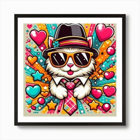 Cat In Hat Art Print