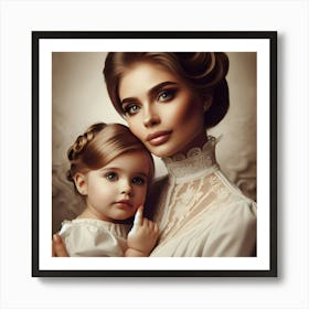 Mother And Daughter Happy Mother's Day 1 Art Print