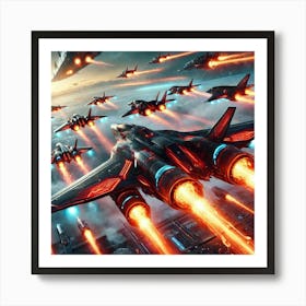 A Futuristic Sci Fi Scene Showcasing Phoenix Squad Art Print