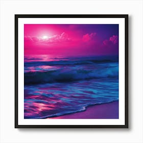 Sunset At The Beach 3 Art Print