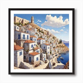 Aegean Village Art Print