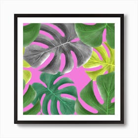 Tropical Greens Leaves Design 1 Art Print