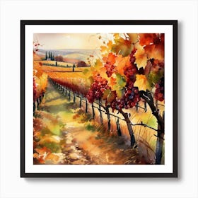 Autumn Vineyards 3 Art Print