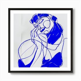 Creatai 24830 A Simple Drawing Of An Abstract Woman In Blue I 4f30466a 9bb4 4617 8516 E4747eabc9f6 1 Art Print