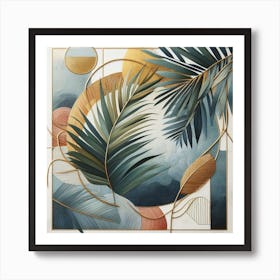 Scandinavian style, palm leaf, Abstract 4 Art Print