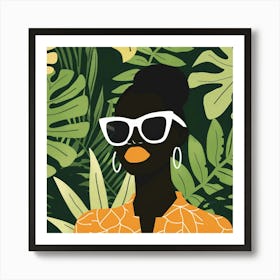 African Woman With Sunglasses 1 Art Print