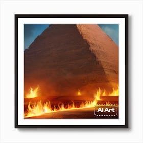 Pyramids fire Art Print