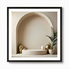 White Wall With Gold Accents Art Print