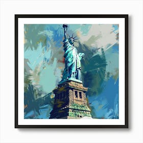 A Statue Of Liberty In New York Expressive Strok 1719923474 4 Art Print